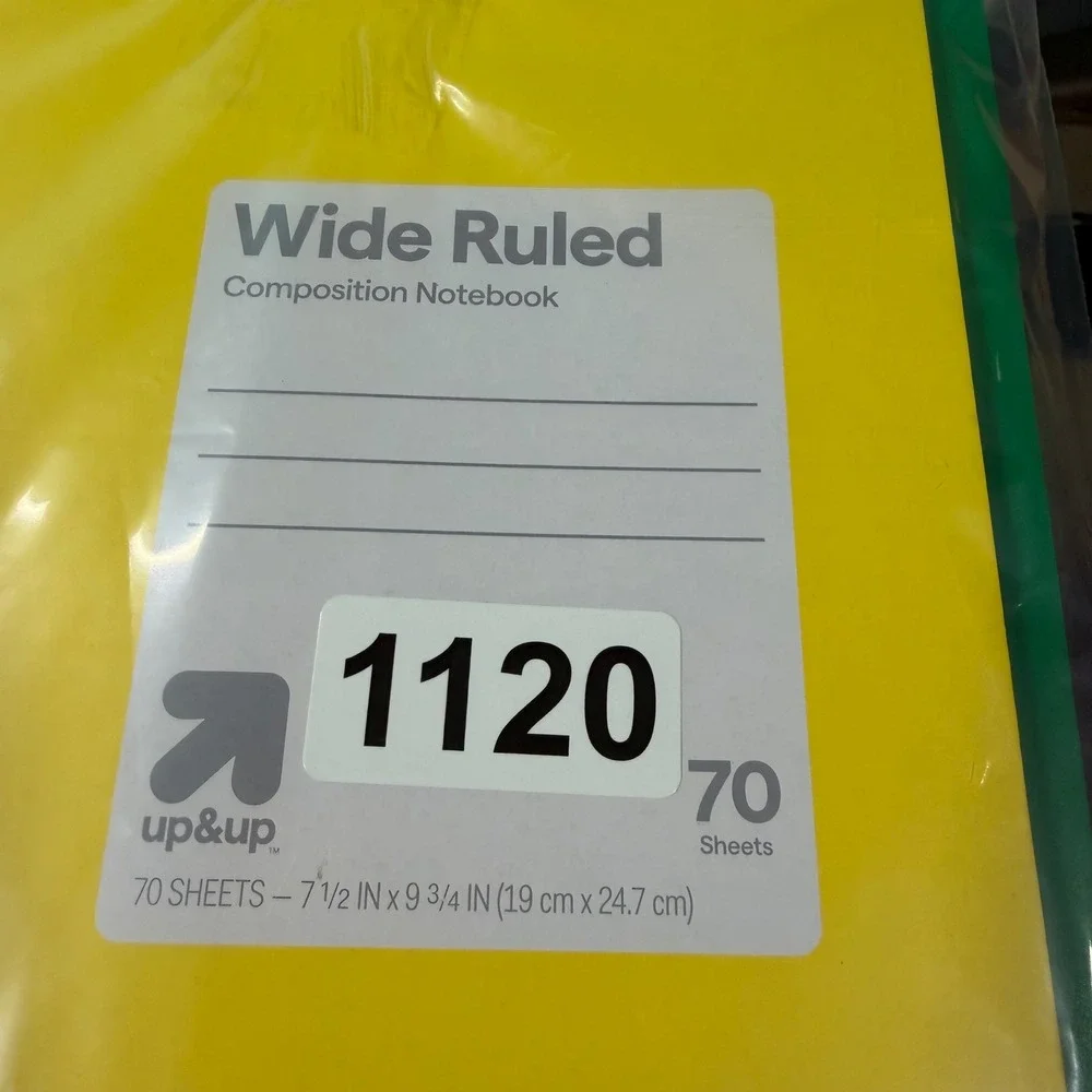 Up & Up Wide Ruled Notebook Lot 9ct Spiral Composition Blue Red Yellow Green